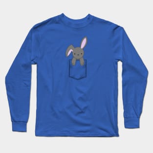 Cute bunny in your pocket Long Sleeve T-Shirt